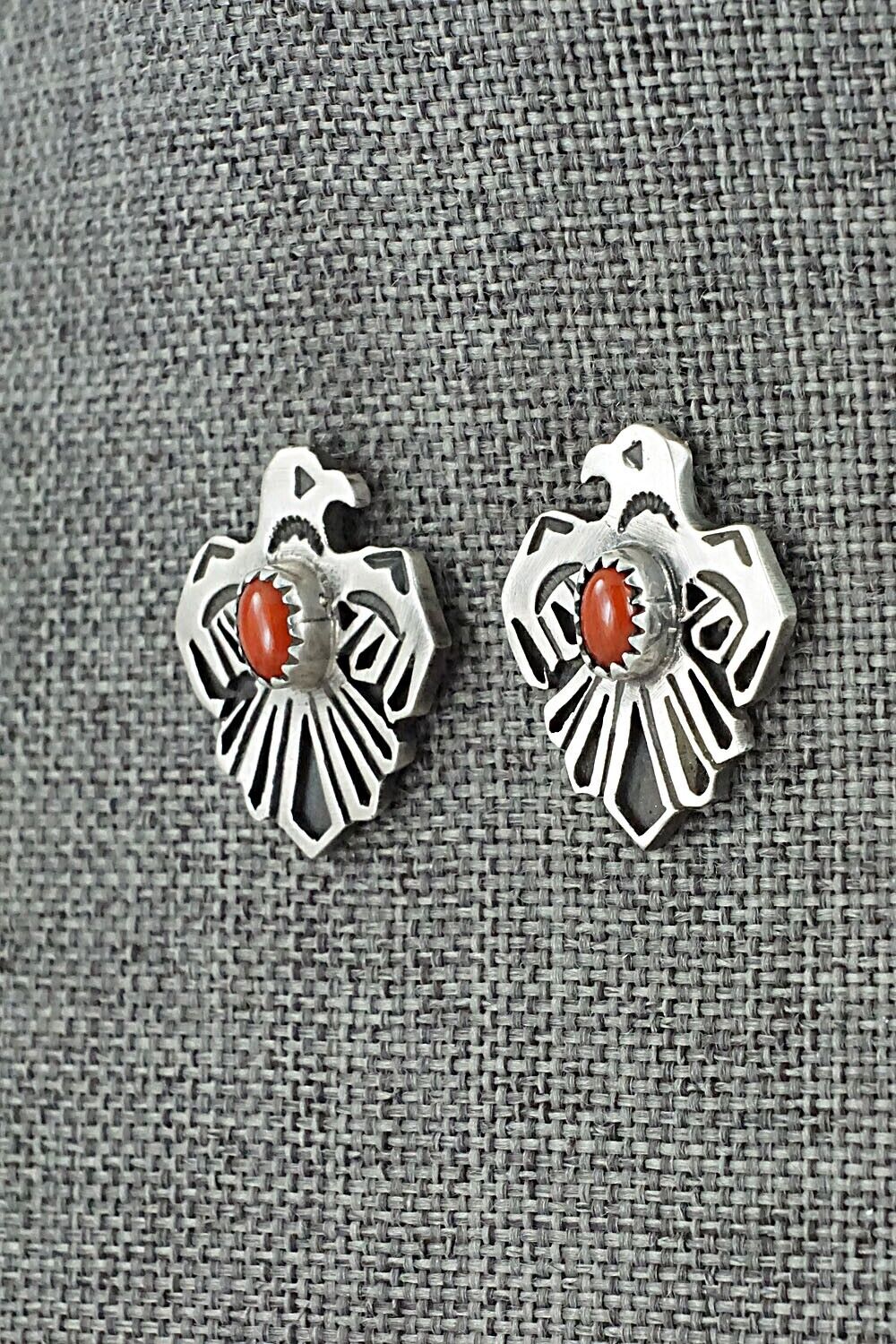 Coral & Sterling Silver Earrings - Paige Gordon