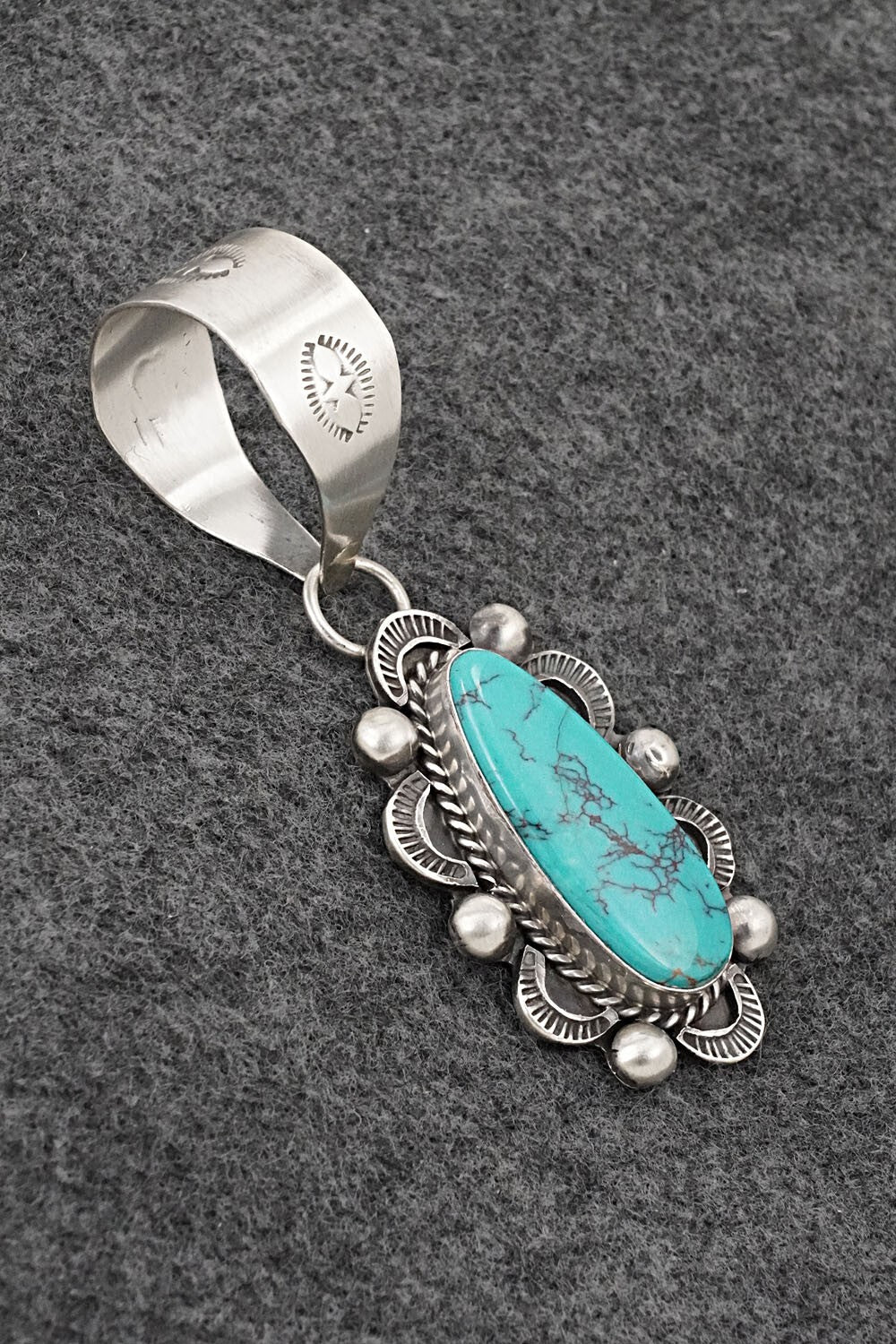 Turquoise & Sterling Silver Pendant - Wilson Dawes