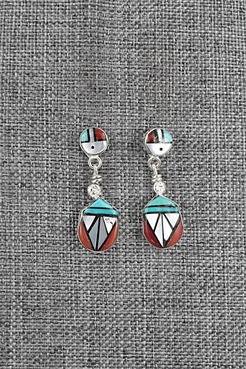Multi Stone Inlay & Sterling Silver Earrings - Ola Eriacho