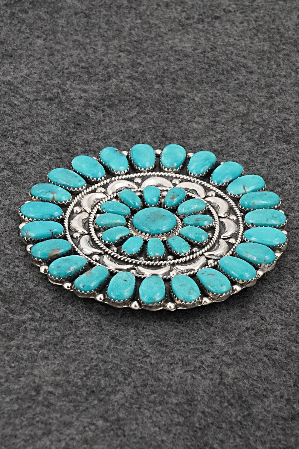 Turquoise & Sterling Silver Pendant / Pin - Jesse Williams