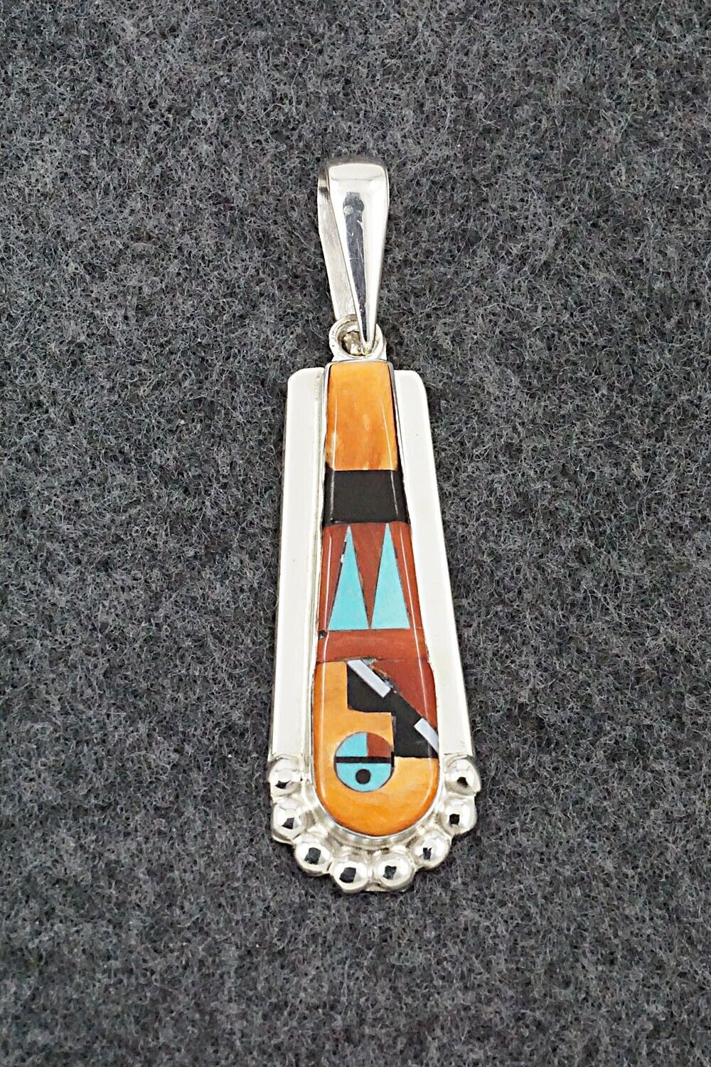 Multi Stone & Sterling Silver Pendant - Patty Edaakie