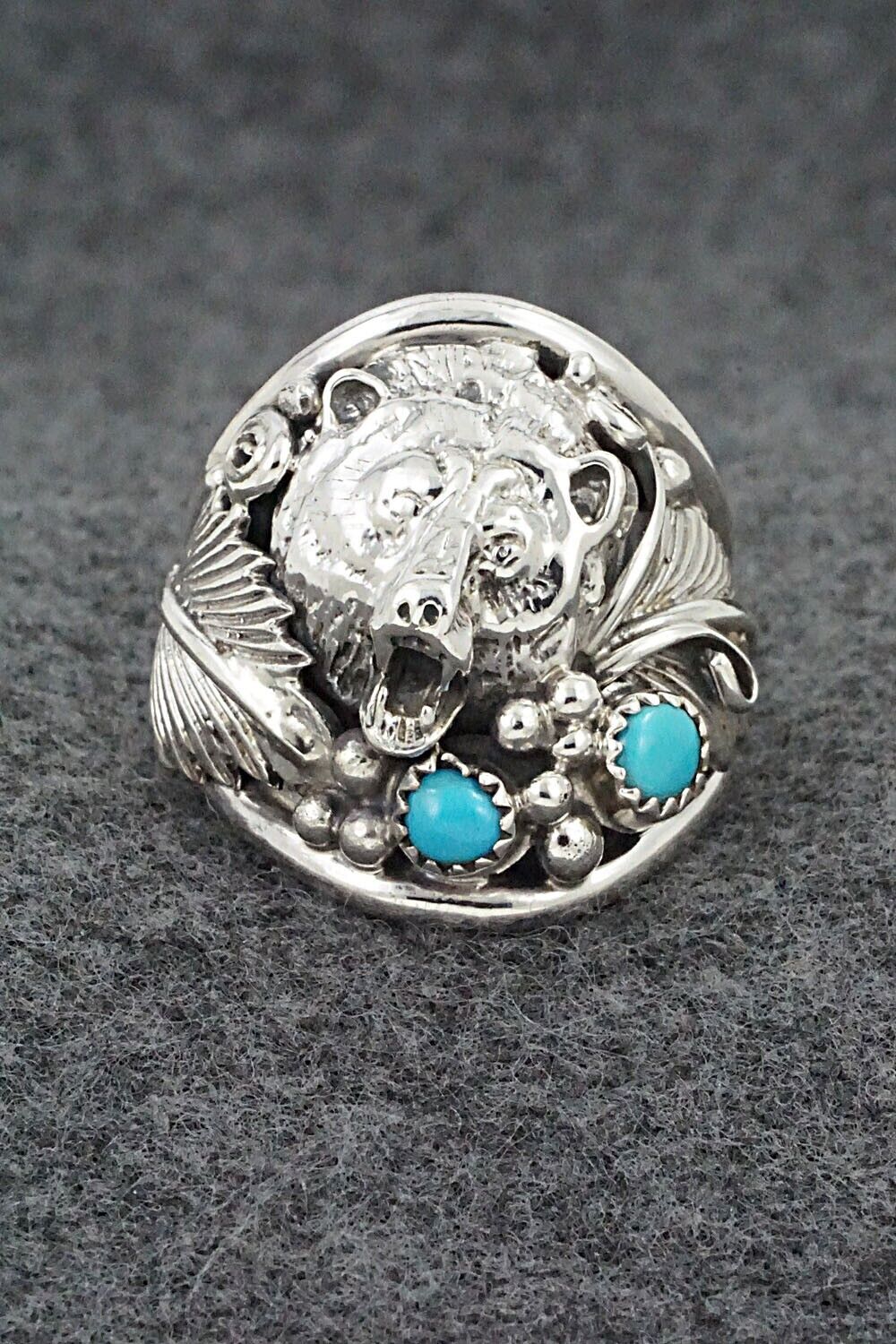 Turquoise & Sterling Silver Ring - Jeannette Saunders - Size 13