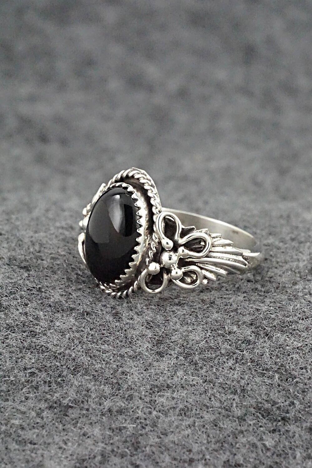 Onyx & Sterling Silver Ring - Jeannette Saunders - Size 10.75