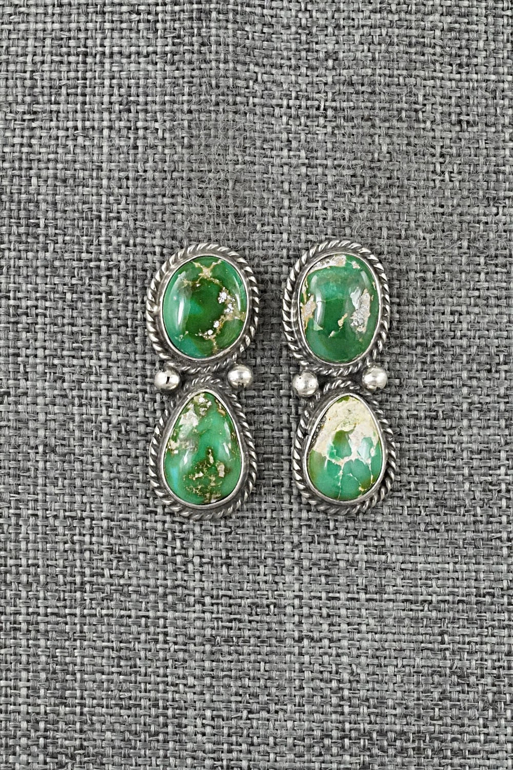 Turquoise & Sterling Silver Earrings - Eugene Gruber