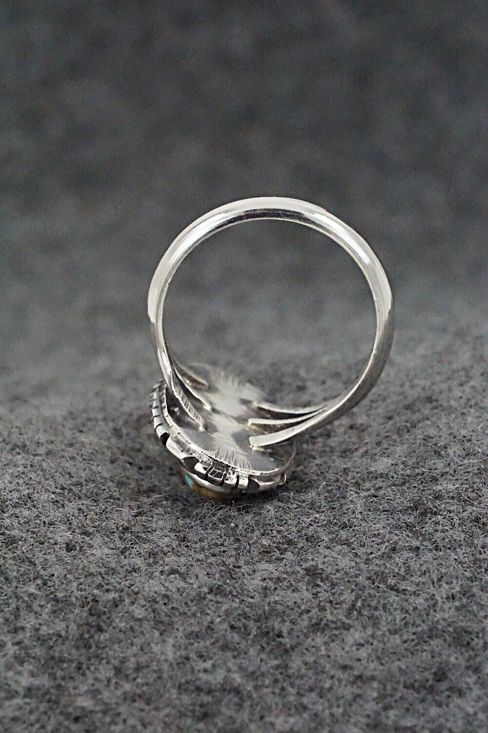 Turquoise & Sterling Silver Ring - Amos Begay - Size 8.25