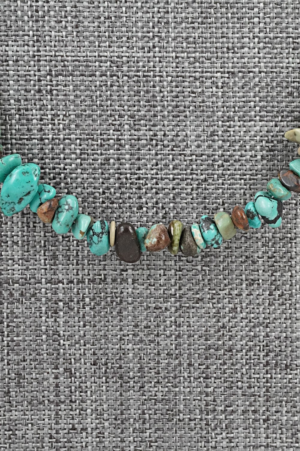 Turquoise & Sterling Silver Necklace 38" - Doreen Jake