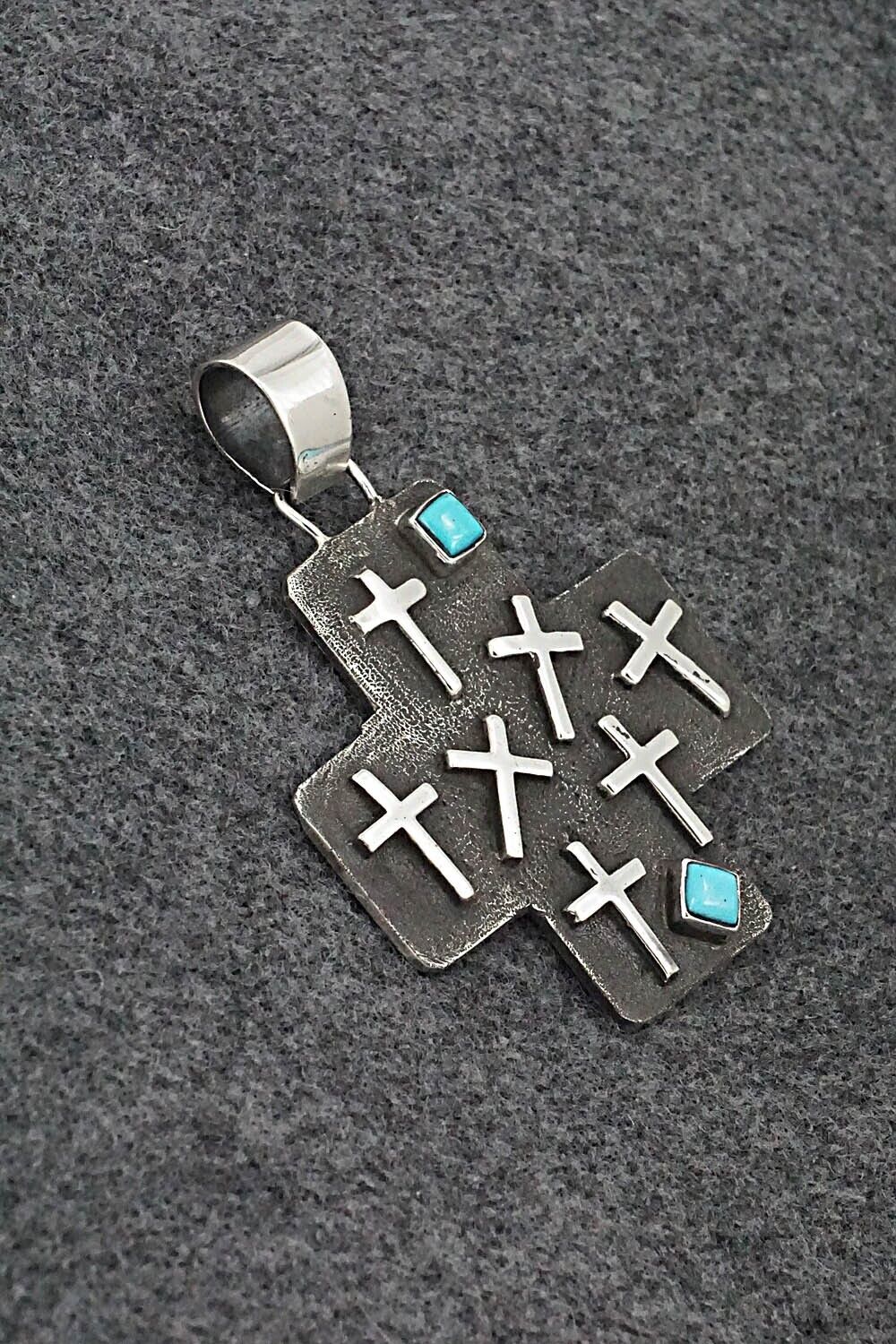 Turquoise & Sterling Silver Pendant - Ernest Rangel