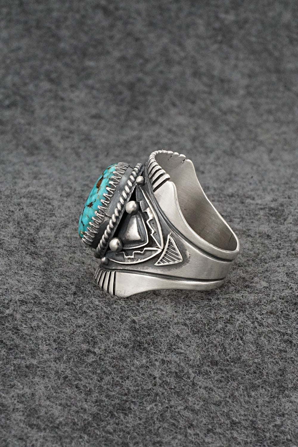 Turquoise & Sterling Silver Ring - Derrick Gordon - Size 11