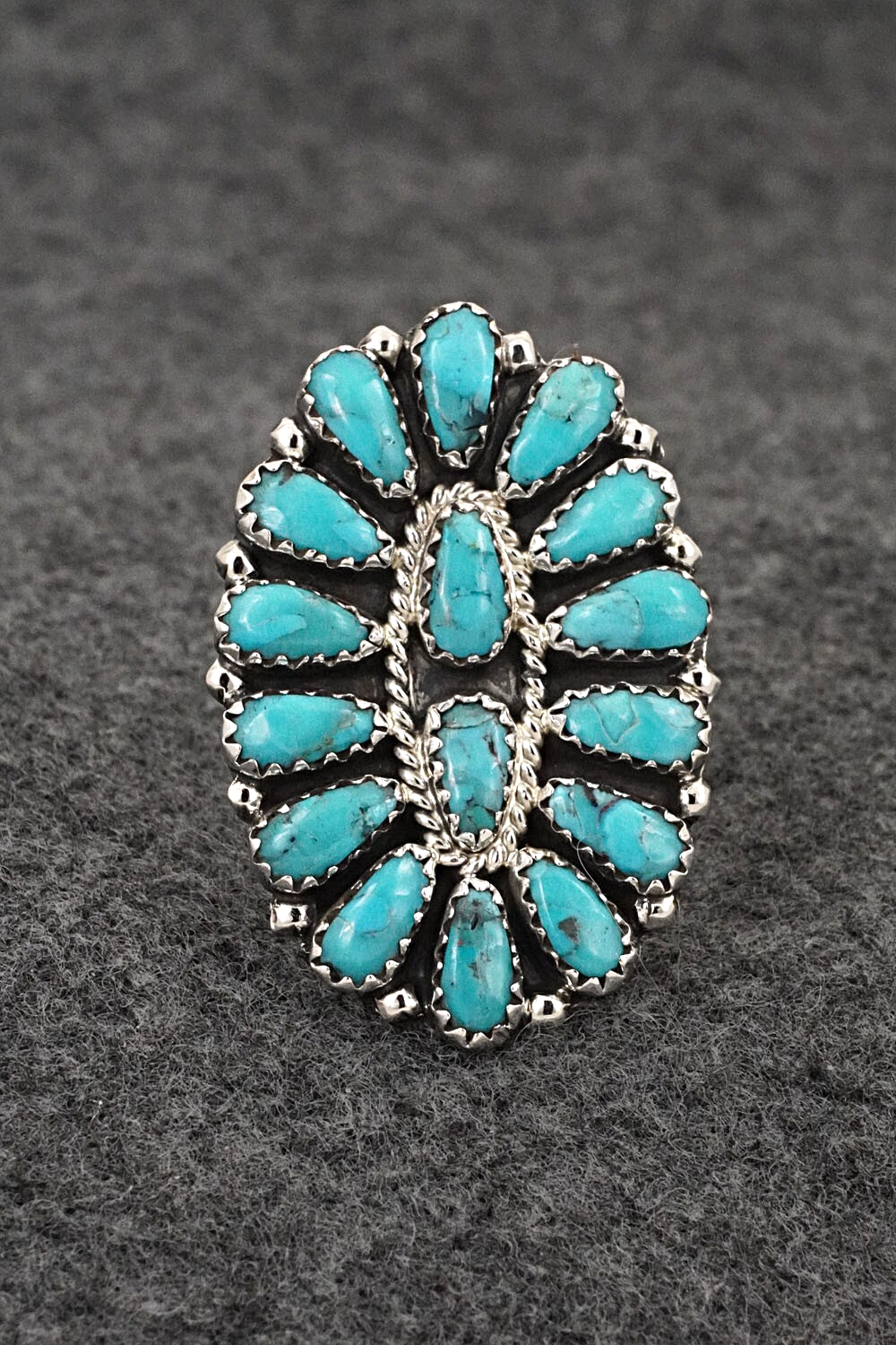 Turquoise & Sterling Silver Ring - Zeita Begay - Size 8
