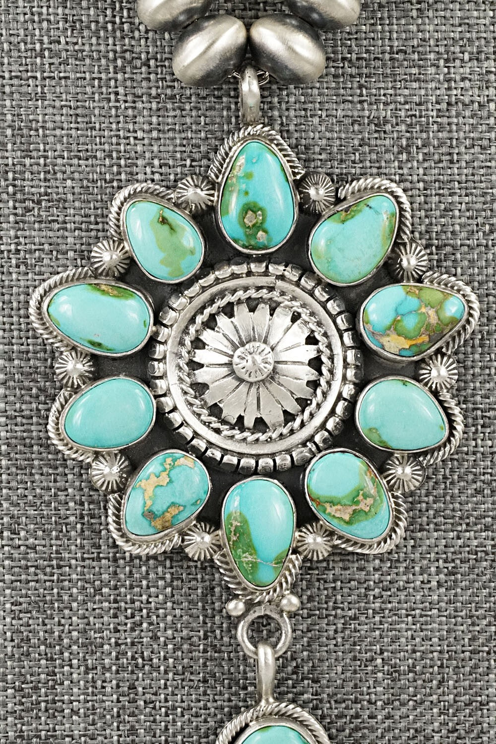 Turquoise & Sterling Silver Necklace - Tom Lewis