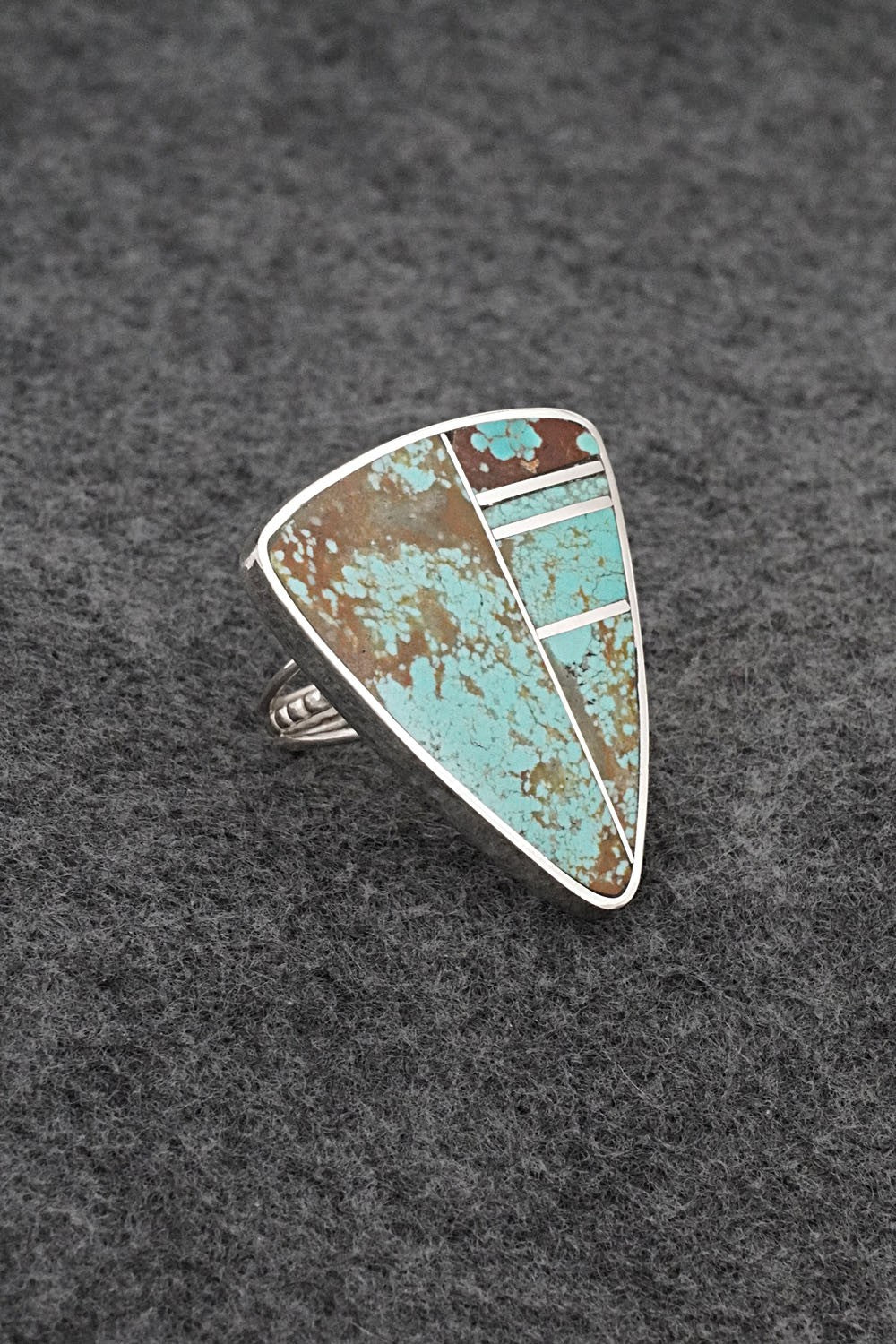 Turquoise & Sterling Silver Ring - Harold Smith - Size 8