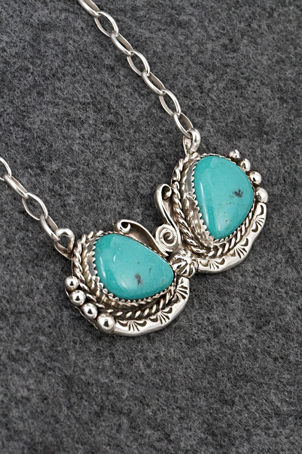 Turquoise & Sterling Silver Necklace - Phil Nez