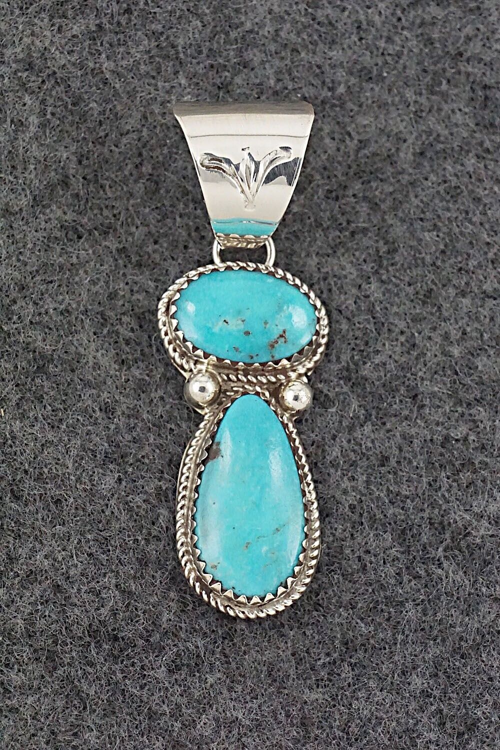 Turquoise & Sterling Silver Pendant - Ernest Hawthorne