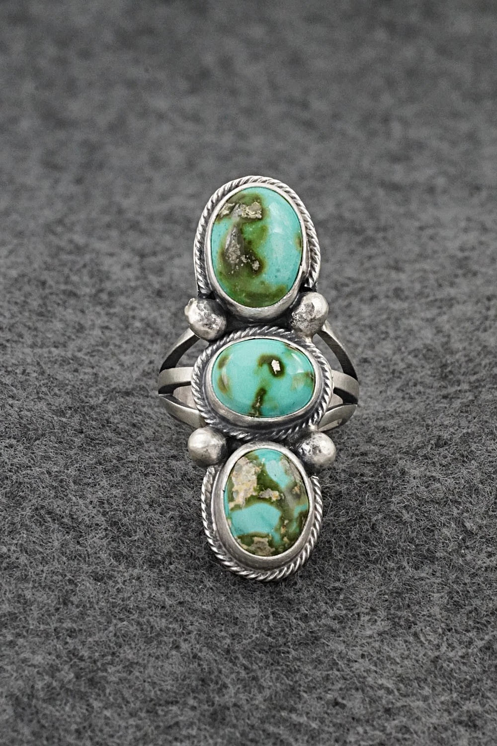 Turquoise & Sterling Silver Ring - Bobby Johnson - Size 7.5