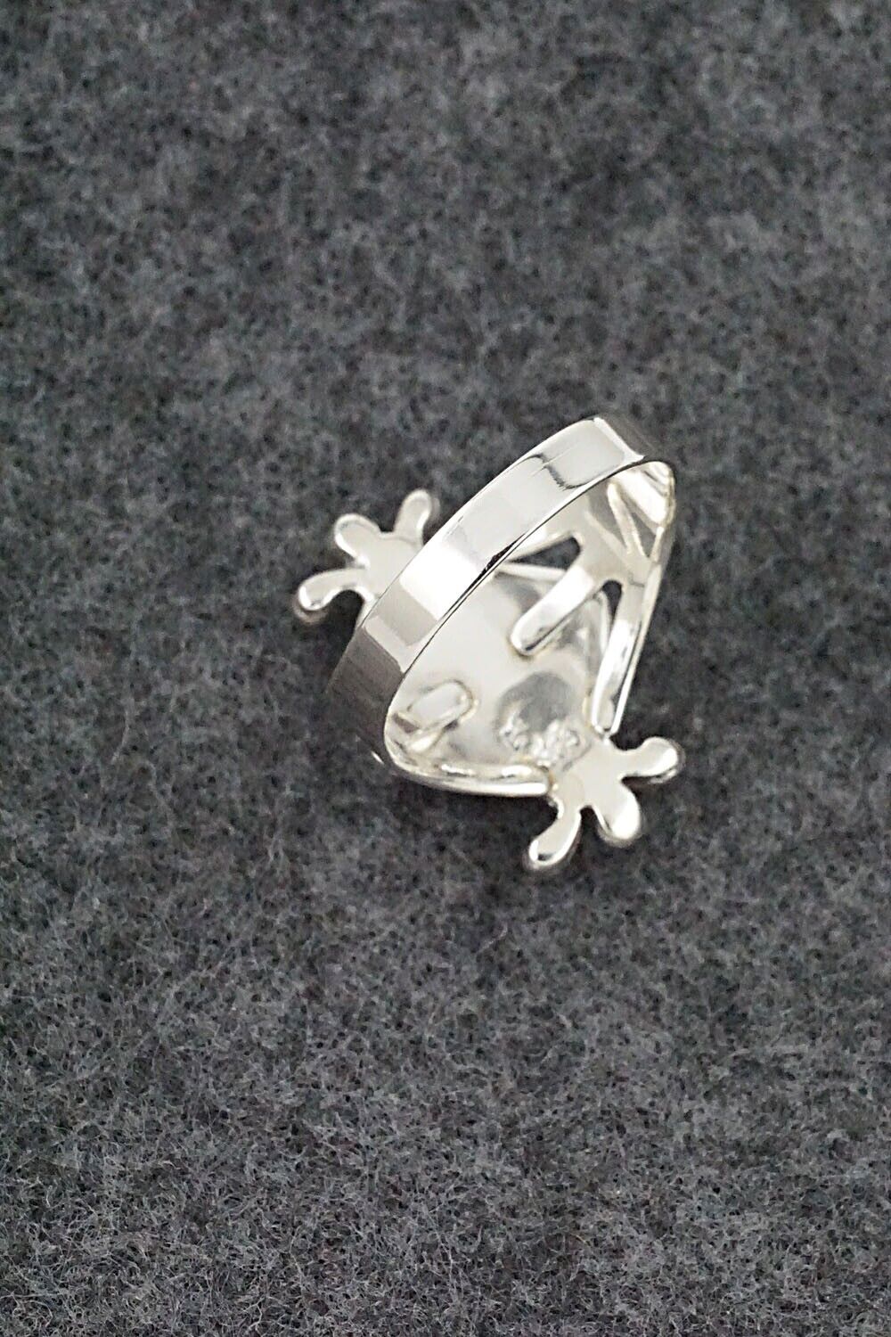 Turquoise & Sterling Silver Inlay Ring - James Manygoats - Size 8
