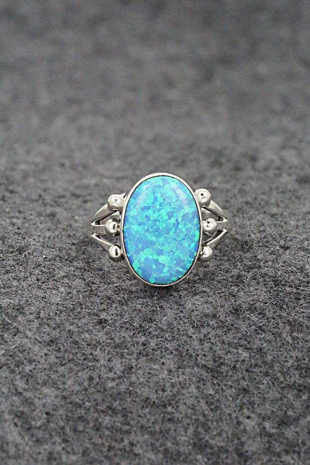 Opalite & Sterling Silver Ring - Jerryson Henio - Size 7