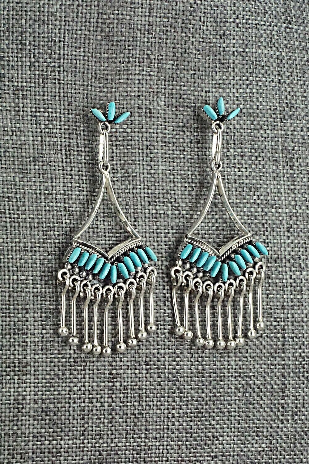 Turquoise & Sterling Silver Earrings - Mildred Ukestine