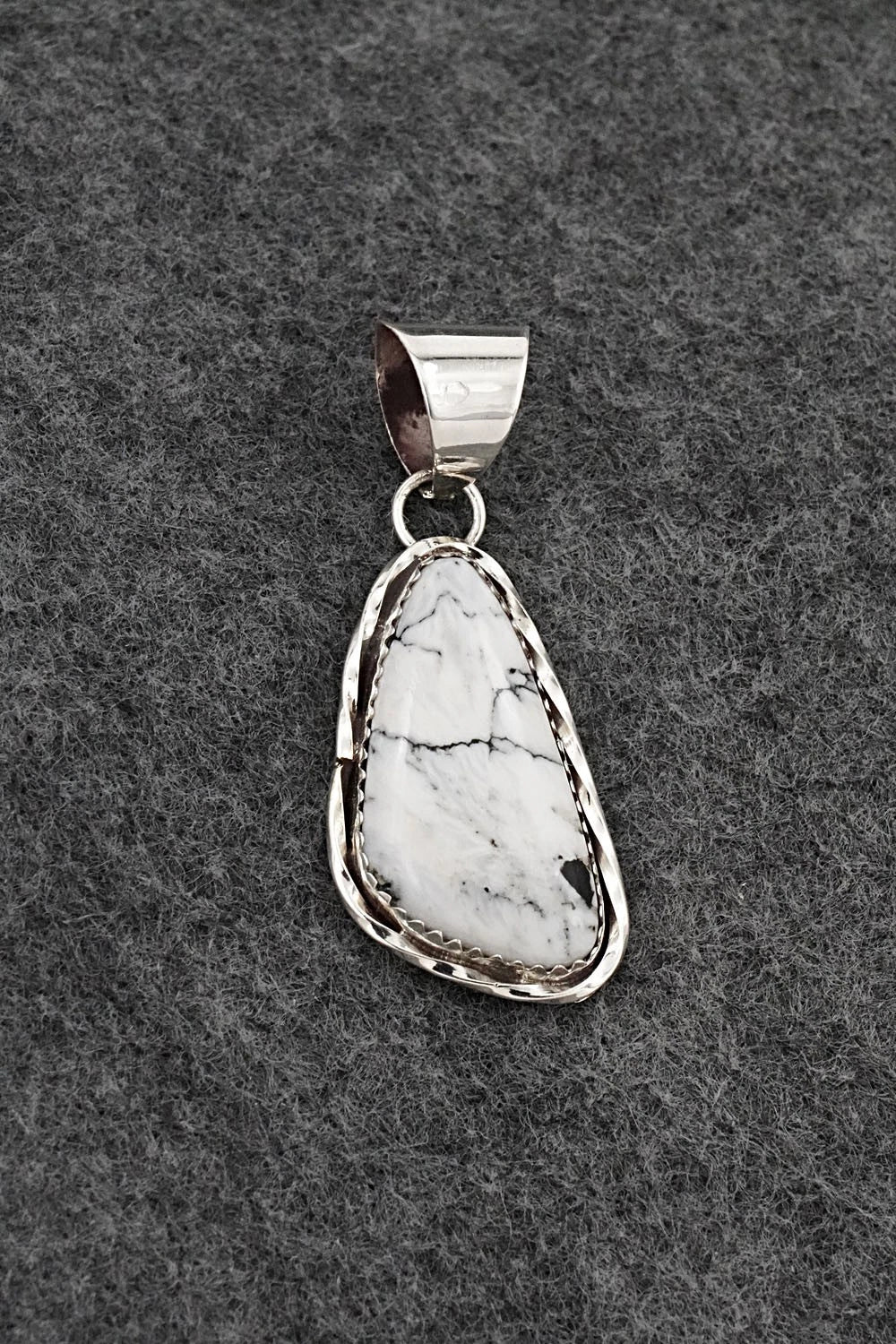 White Buffalo & Sterling Silver Pendant - Ernest Hawthorne