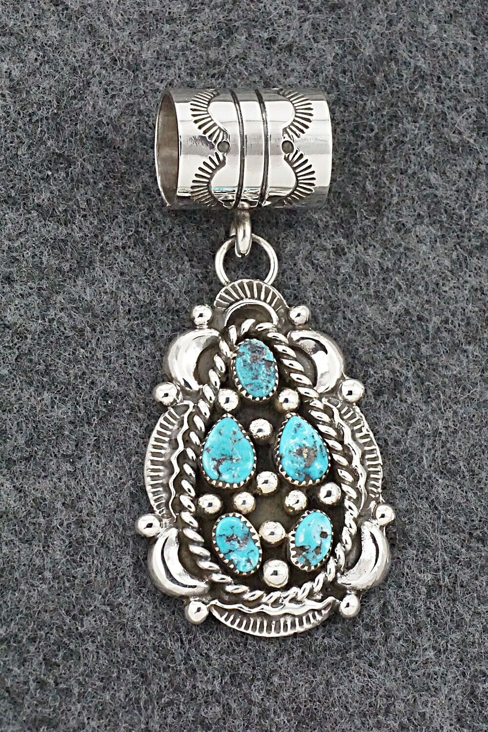Turquoise & Sterling Silver Pendant - Jennifer Cayaditto