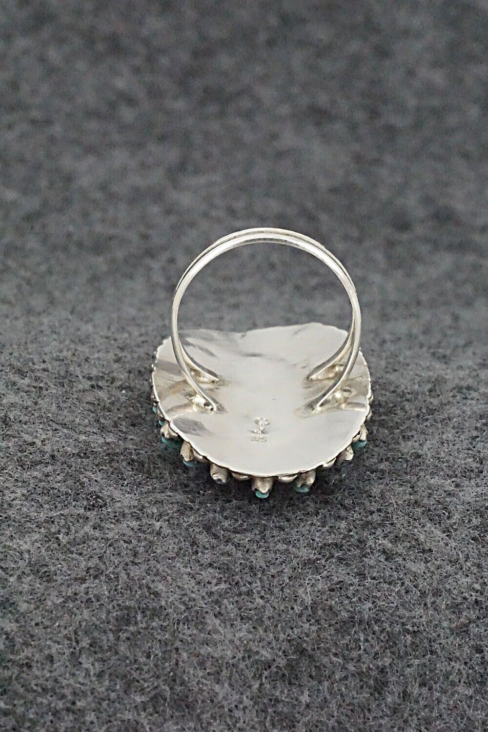 Turquoise & Sterling Silver Ring - Charlie John - Size 8.5