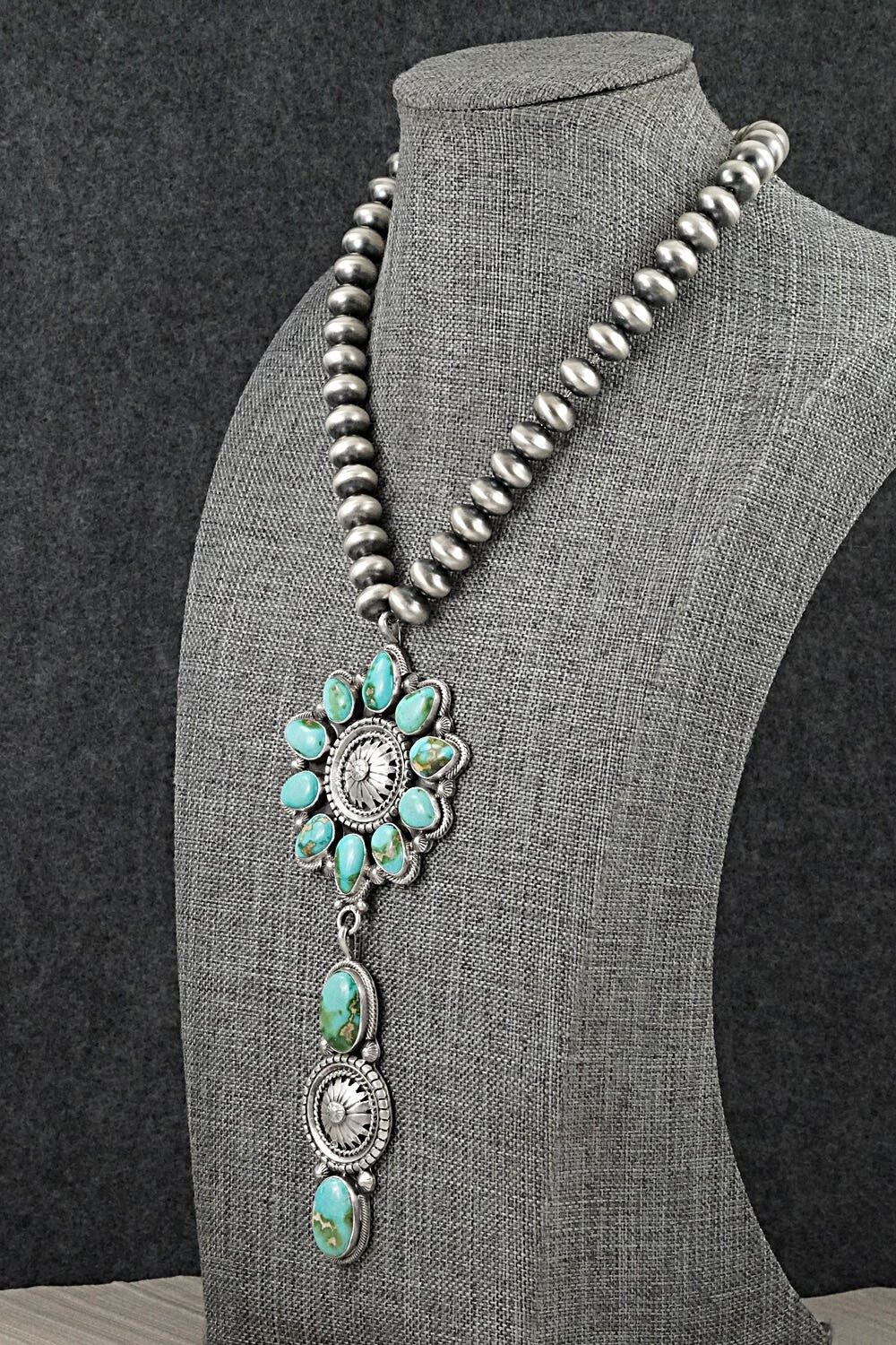 Turquoise & Sterling Silver Necklace - Tom Lewis