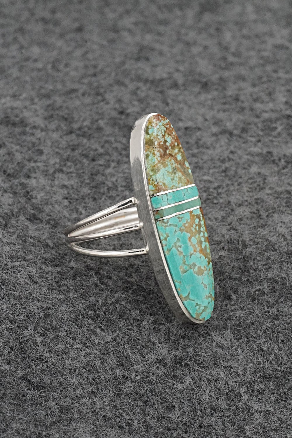 Turquoise & Sterling Silver Ring - Harold Smith - Size 8.25