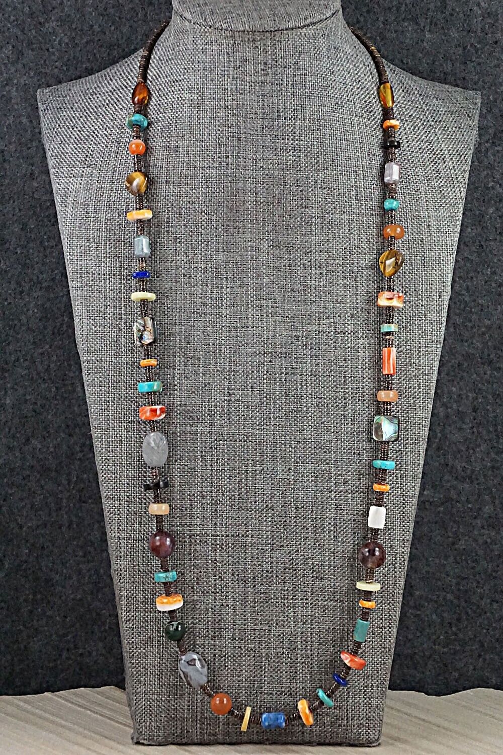 Multi-Stone and Sterling Silver Necklace - Helen Tsosie