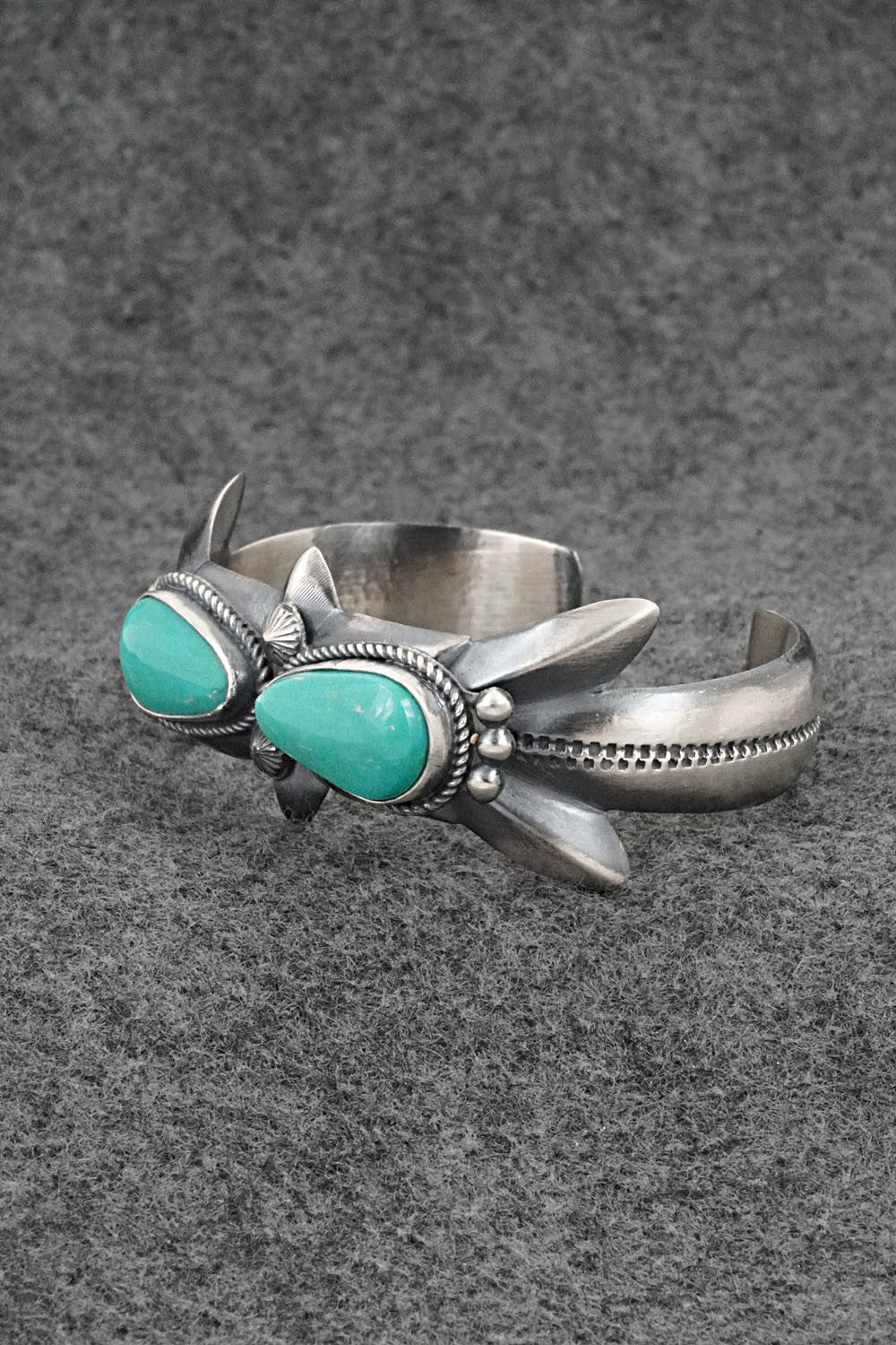 Turquoise & Sterling Silver Bracelet - Harrison Bitsue