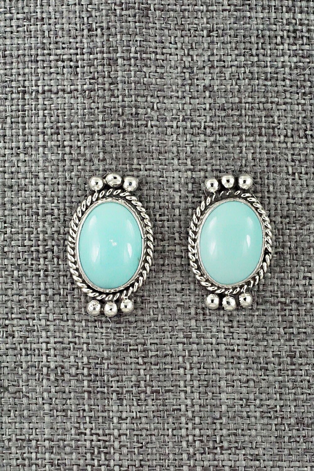 Turquoise & Sterling Silver Earrings - Rena Begay