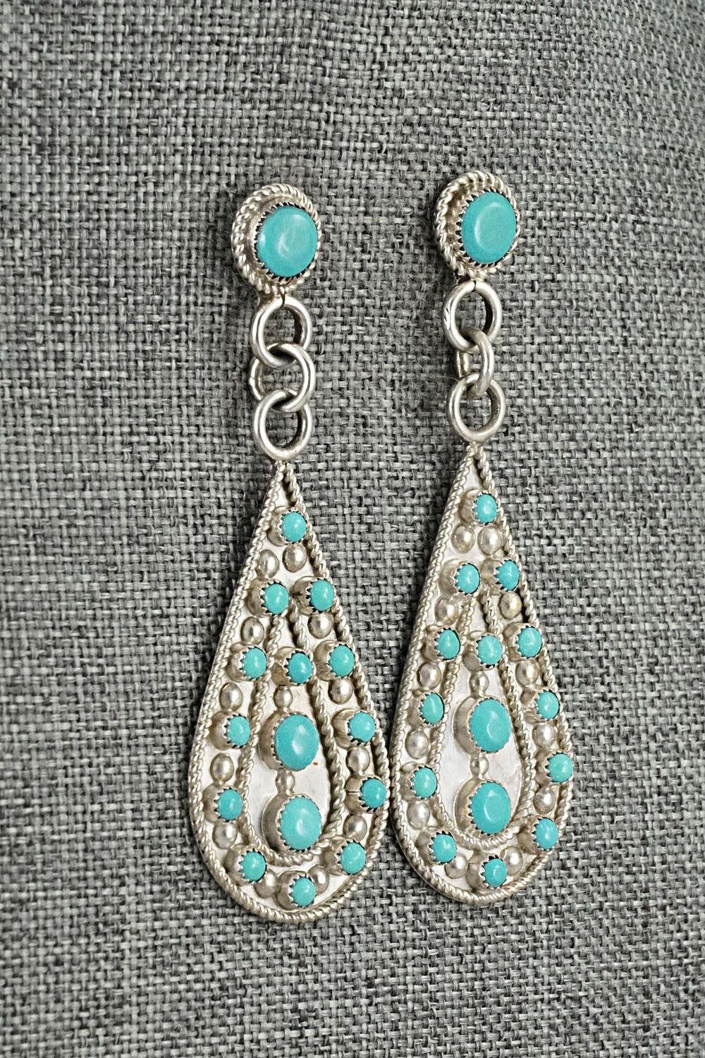 Turquoise & Sterling Silver Pendant and Earrings Set - Kenneth Hughte