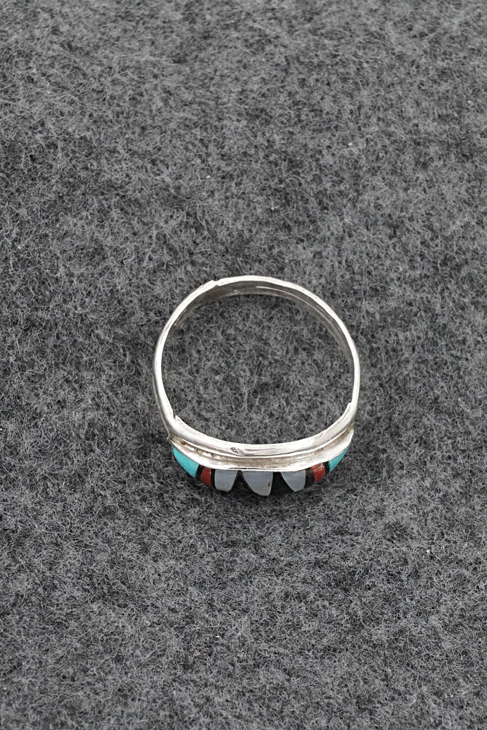 Multi-Stone & Sterling Silver Inlay Ring - Ola Eriacho - Size 9.5
