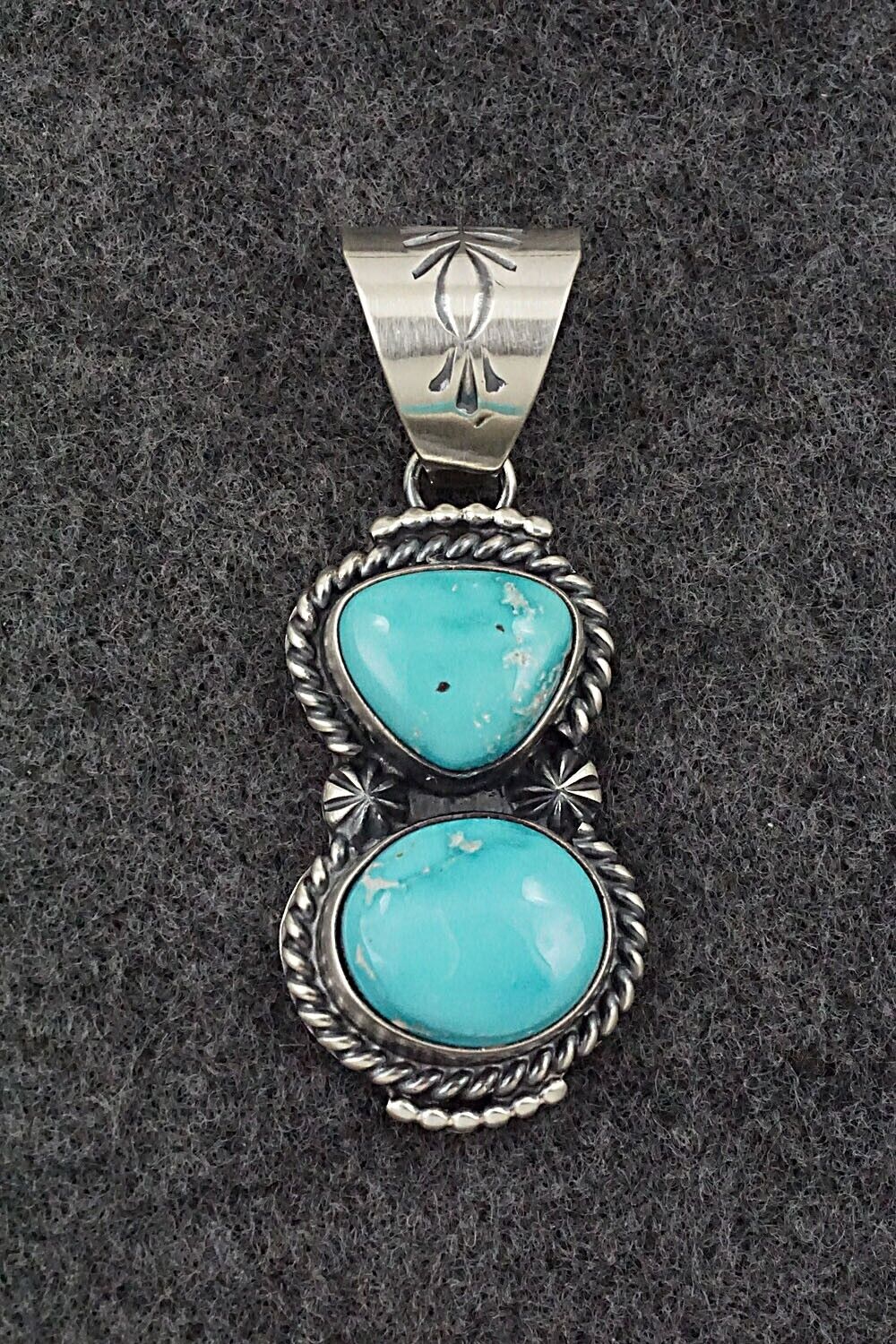 Turquoise & Sterling Silver Pendant - Raymond Delgarito