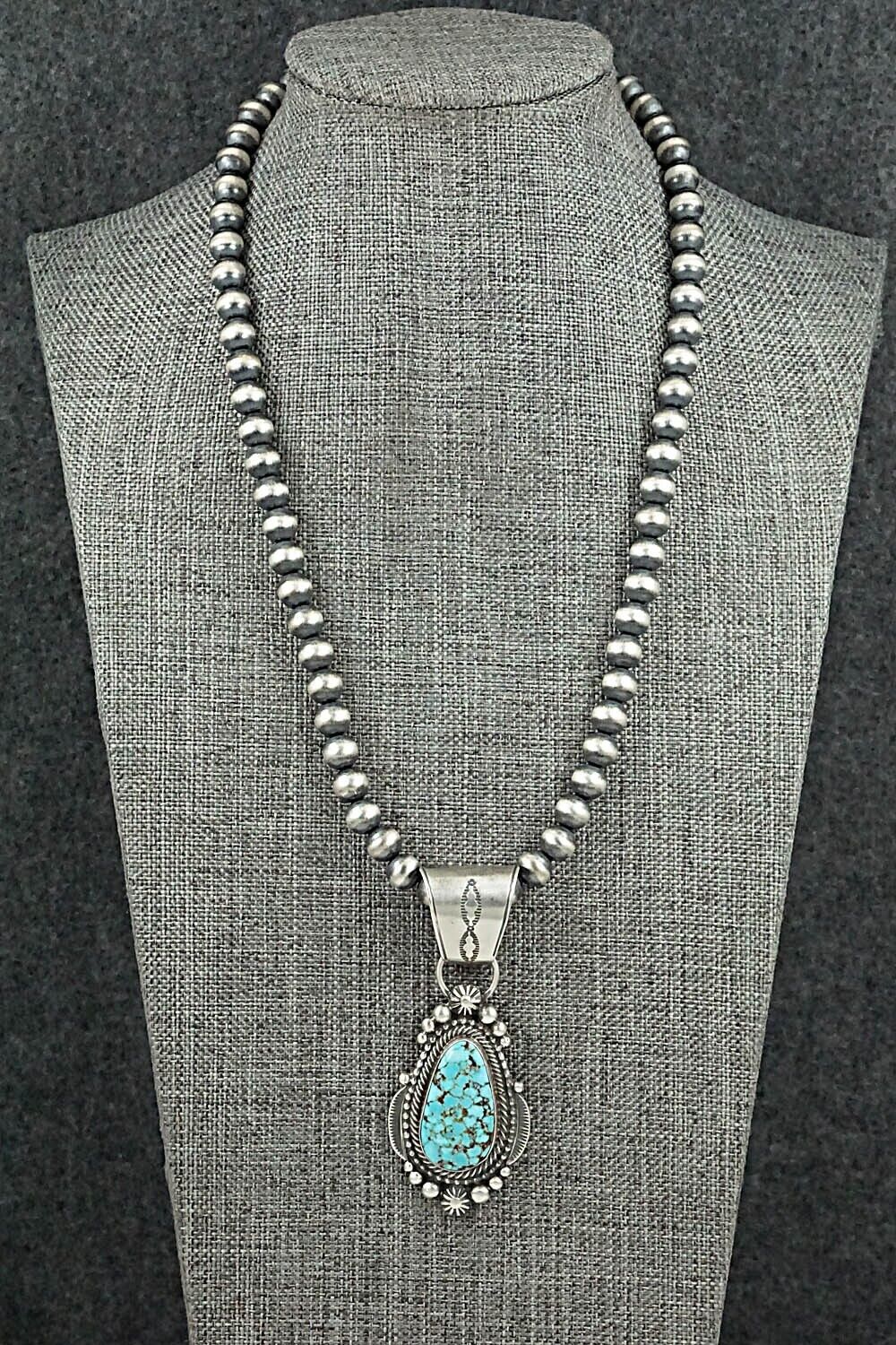 Turquoise & Sterling Silver Necklace - Tom Lewis