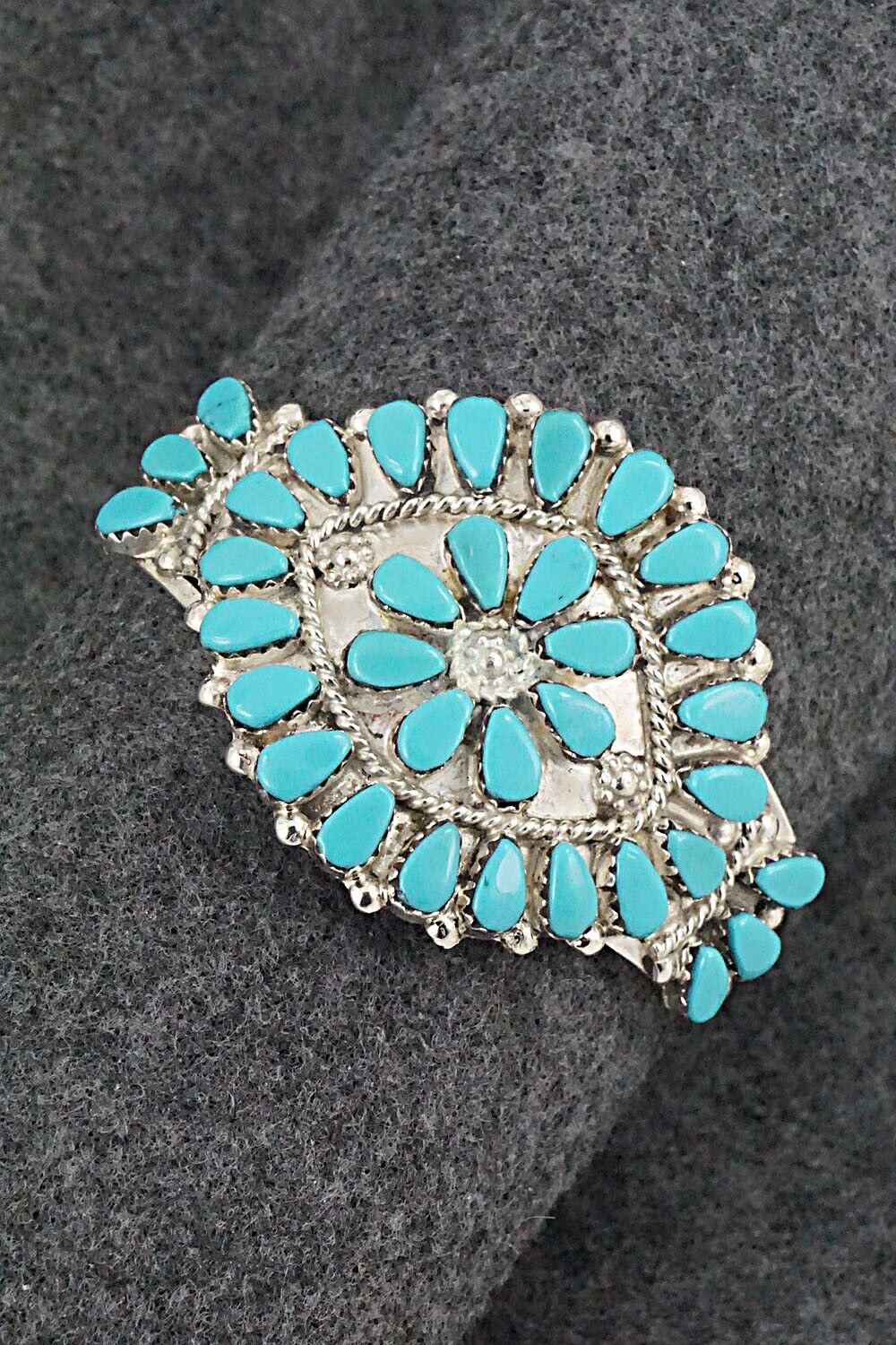 Turquoise & Sterling Silver Bracelet - Evangeline Tsabetsaye
