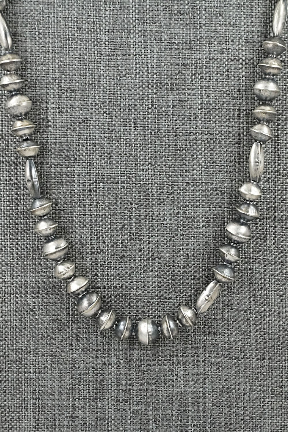 Sterling Silver Navajo Pearl Necklace 24" - Vintage