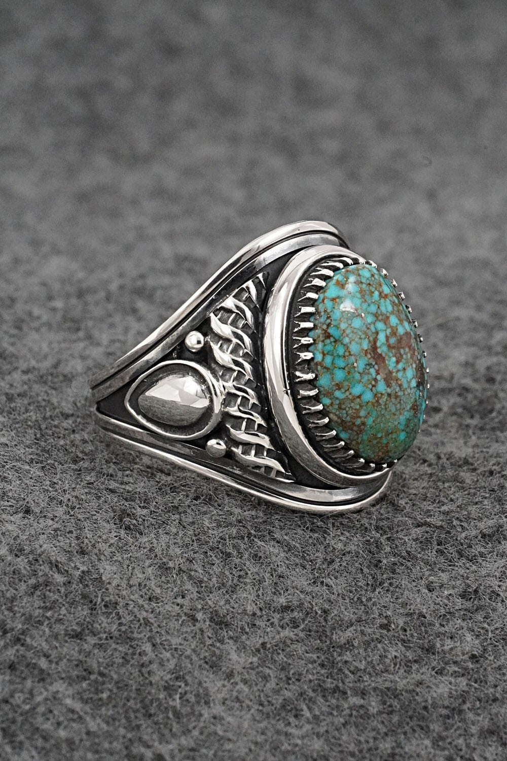 Turquoise & Sterling Silver Ring - Derrick Gordon - Size 11