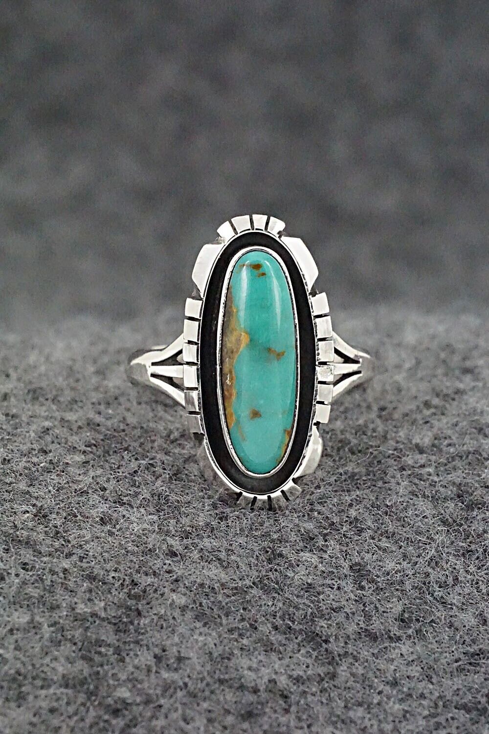 Turquoise & Sterling Silver Ring - Amos Begay - Size 7.25