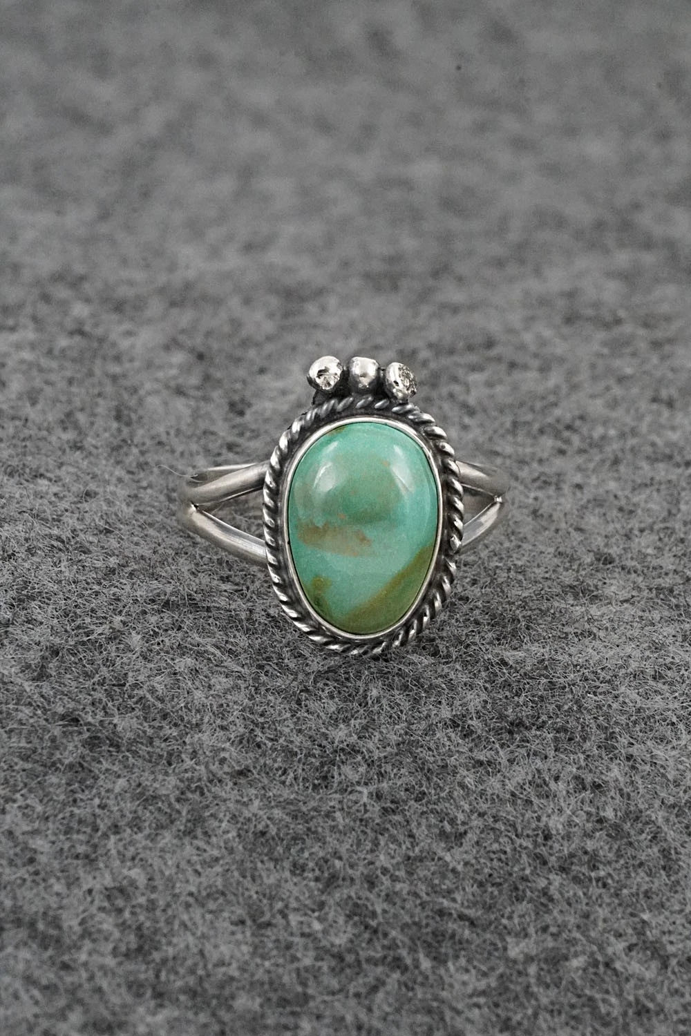 Turquoise & Sterling Silver Ring - Rosemary Saunders - Size 8