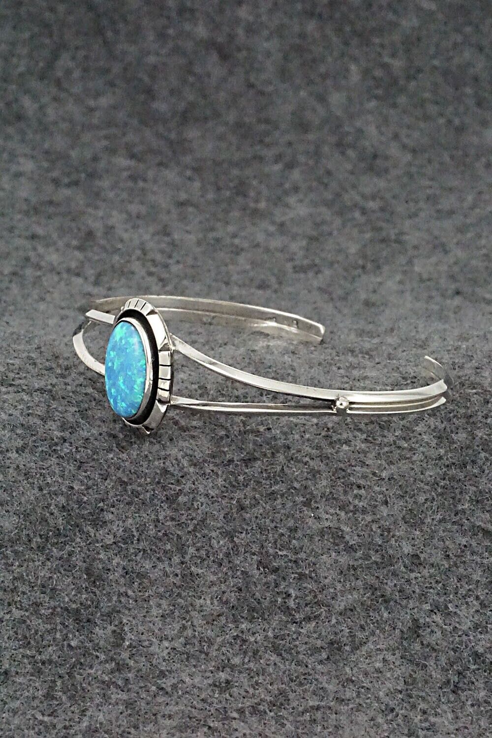 Opalite & Sterling Silver Bracelet - Amos Begay