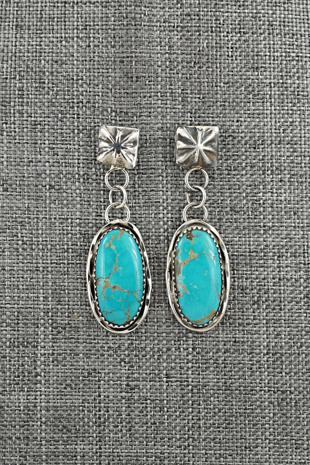 Turquoise & Sterling Silver Earrings - Ernest Hawthorne