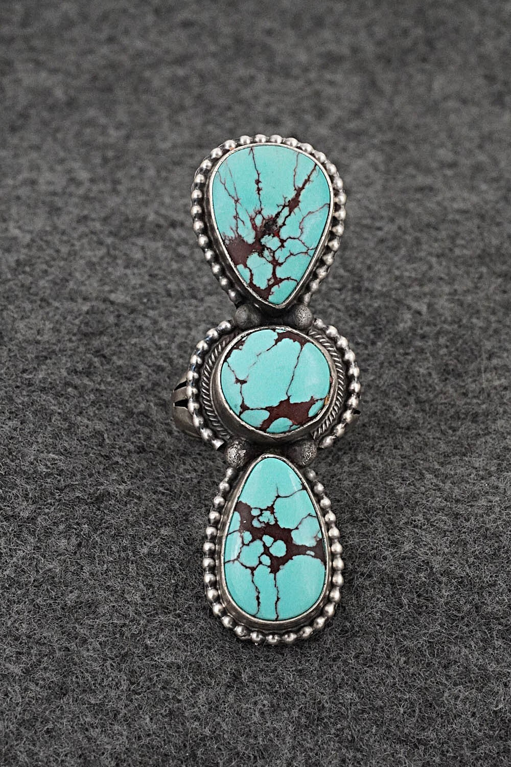 Turquoise & Sterling Silver Ring - Darrin Livingston - Size 7.5