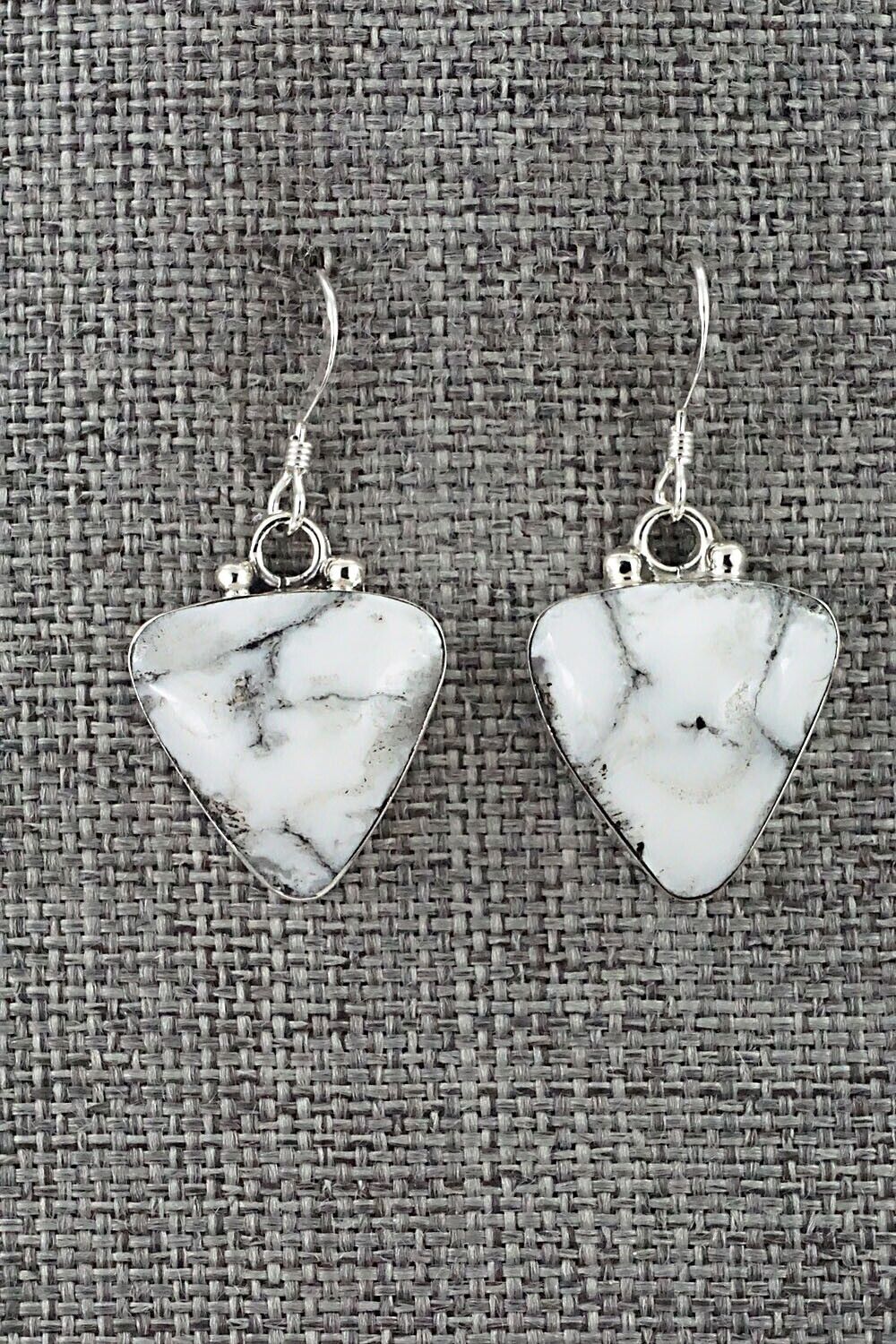 White Buffalo & Sterling Silver Earrings - David Lopez