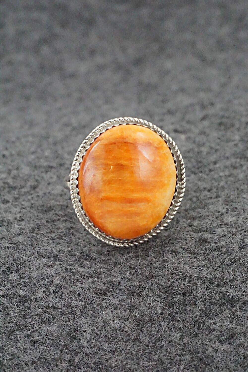 Spiny Oyster & Sterling Silver Ring - Ernest Hawthorne - Size 7.5