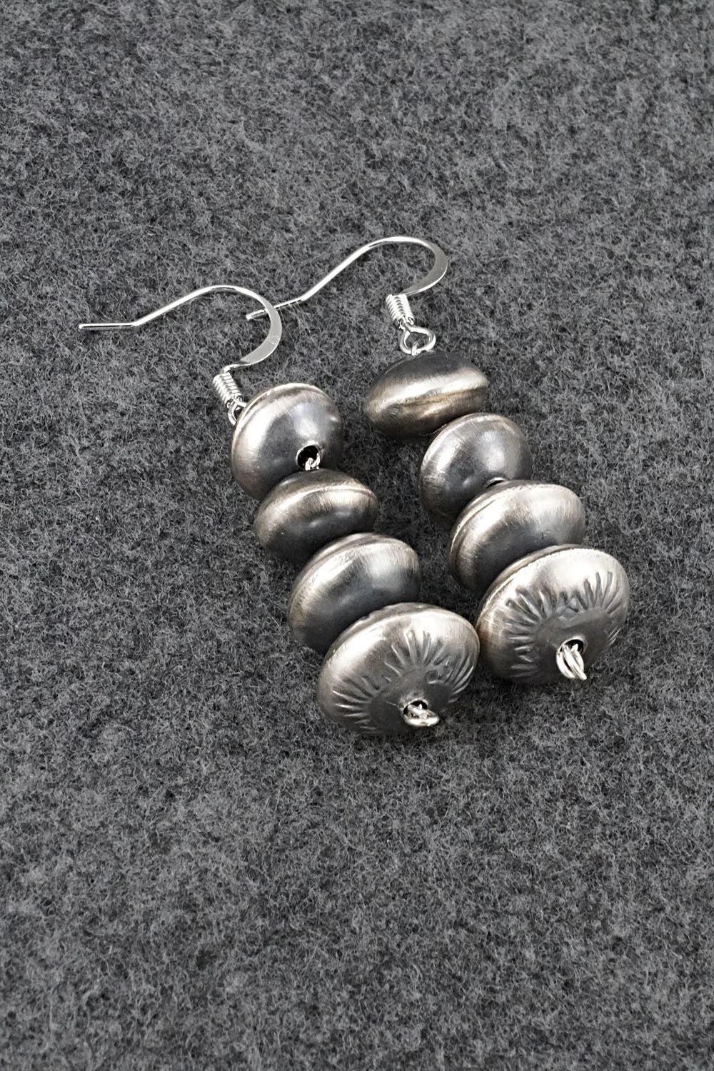 Sterling Silver Navajo Pearl Earrings - Angeline Miller