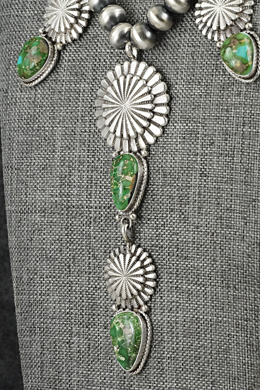 Turquoise & Sterling Silver Navajo Pearl Necklace - Adrienne Gordon