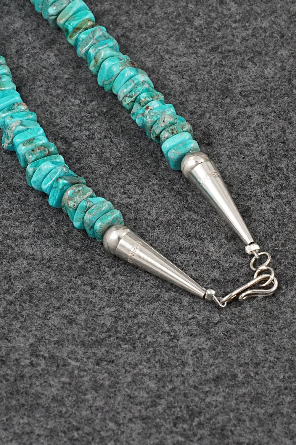 Turquoise & Sterling Silver Necklace 18" - Doreen Jake