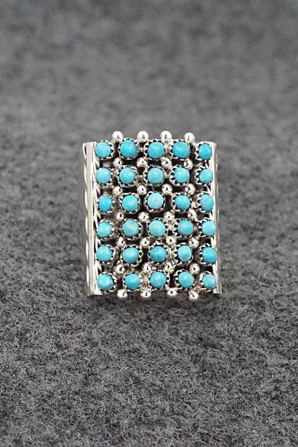 Turquoise & Sterling Silver Ring - Stephen Haloo - Size 8