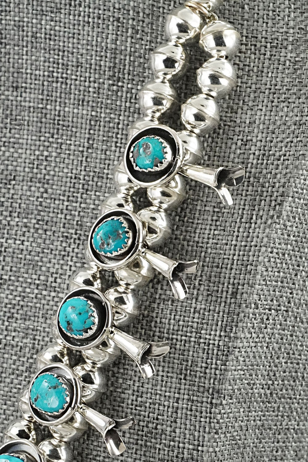Turquoise & Sterling Silver Squash Blossom Set - Phil Garcia