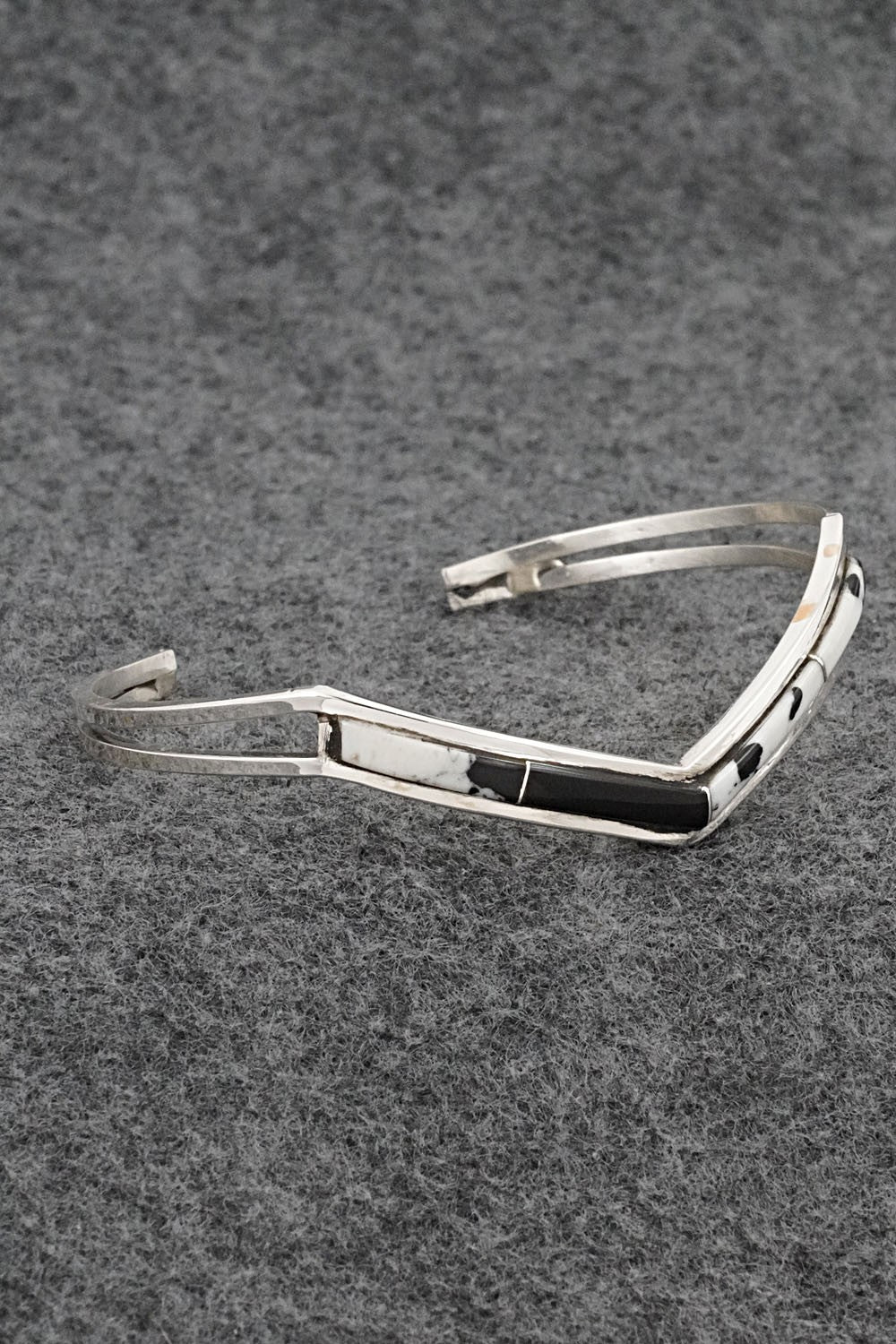 White Buffalo & Sterling Silver Inlay Bracelet - Jamie Johnson