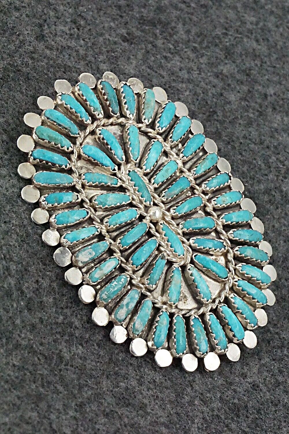 Turquoise & Sterling Silver Squash Blossom Set - Lavell Byjoe